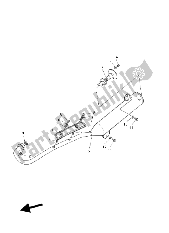 Toutes les pièces pour le échappement du Yamaha YFM 125 Breeze 2002