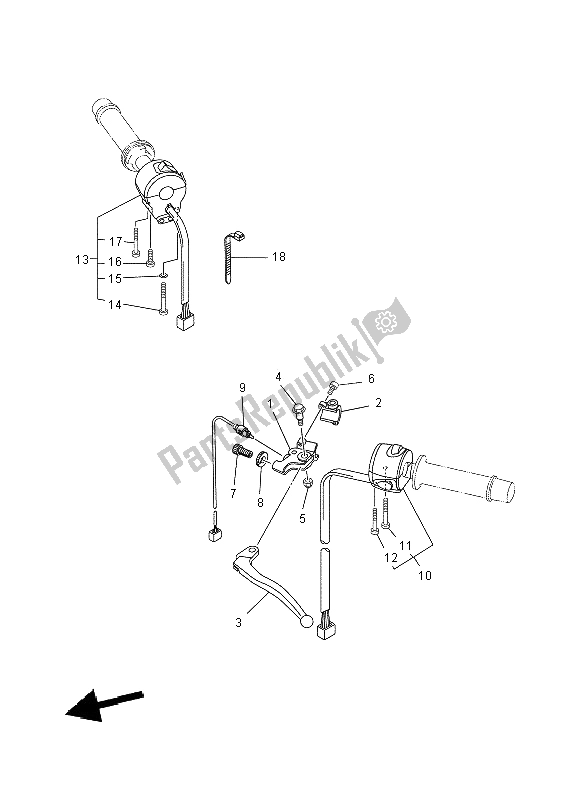 Toutes les pièces pour le Interrupteur Et Levier De Poignée du Yamaha XT 660X 2004