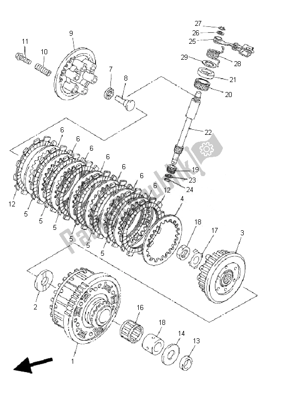 All parts for the Clutch of the Yamaha FZ6 S Fazer 600 2007