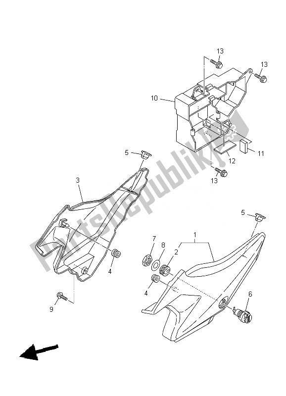 Tutte le parti per il Coperchio Laterale del Yamaha YBR 125 ED 2010