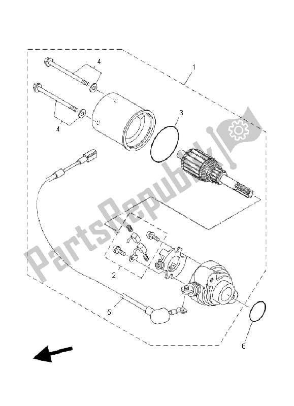 All parts for the Starting Motor of the Yamaha T 135 FI Crypton X 2011