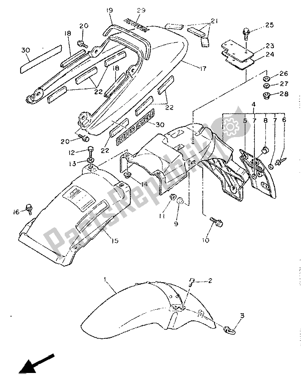 Toutes les pièces pour le Aile du Yamaha SRX 600 1986