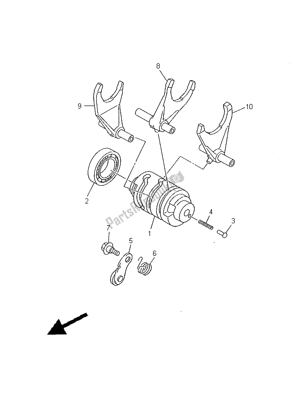 Tutte le parti per il Camma Cambio E Forcella del Yamaha YZ 426F 2000