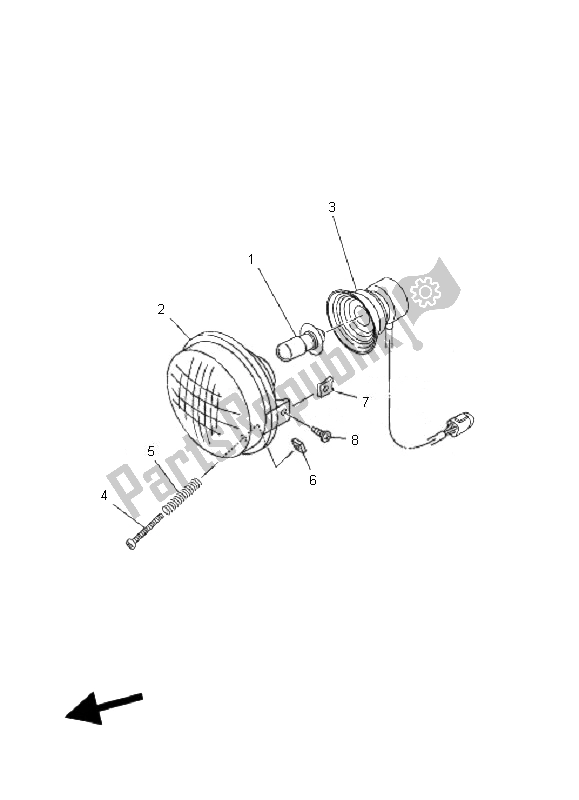 All parts for the Headlight of the Yamaha YFM 350F Grizzly 4X4 IRS 2010