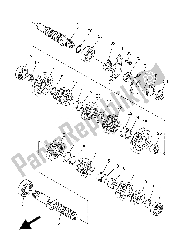 All parts for the Transmission of the Yamaha YZ 450F 2013