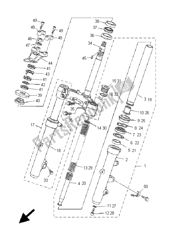 All parts for the Steering of the Yamaha YP 400 Majesty 2007