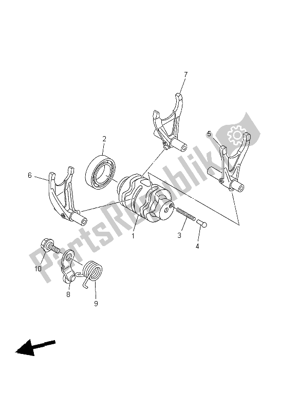 Toutes les pièces pour le Came Et Fourchette De Changement De Vitesse du Yamaha WR 250F 2002