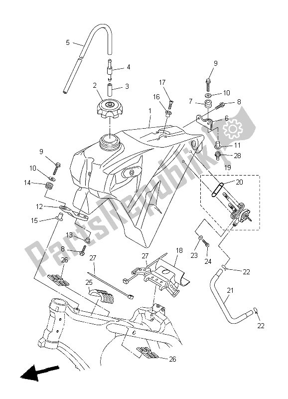 Alle onderdelen voor de Benzinetank van de Yamaha WR 250F 2009