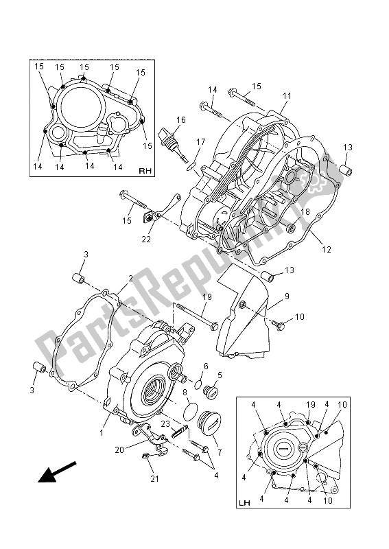 Wszystkie części do Pokrywa Skrzyni Korbowej 1 Yamaha YZF R 125A 2015