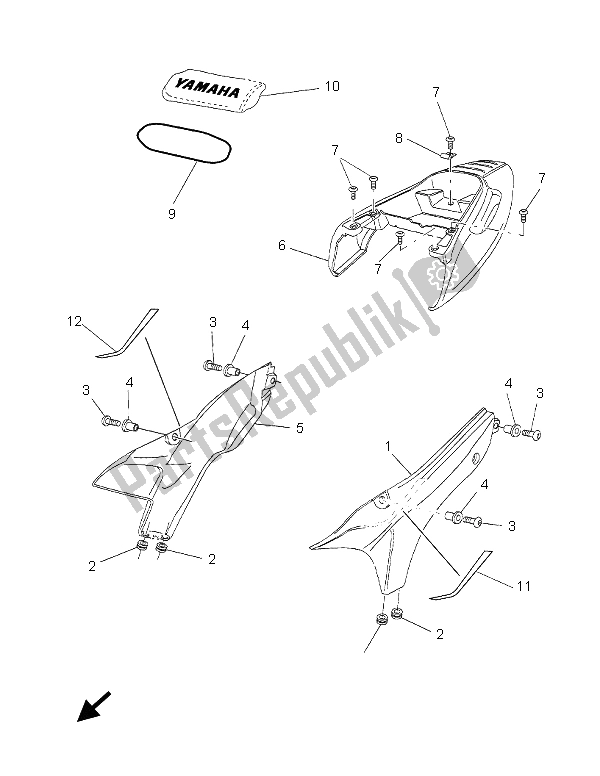 Todas las partes para Cubierta Lateral de Yamaha BT 1100 Bulldog 2005