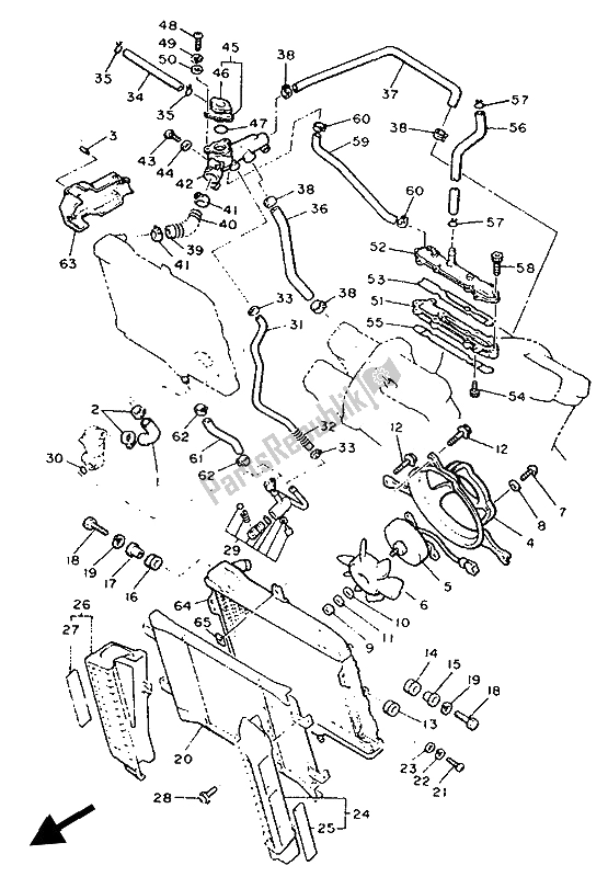 Tutte le parti per il Tubo Del Radiatore del Yamaha V MAX 12 1200 1993