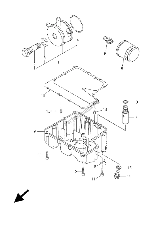 Tutte le parti per il Filtro Olio del Yamaha YZF R6 600 2001