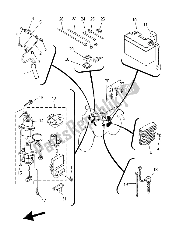 Tutte le parti per il Elettrico 1 del Yamaha XT 660X 2006