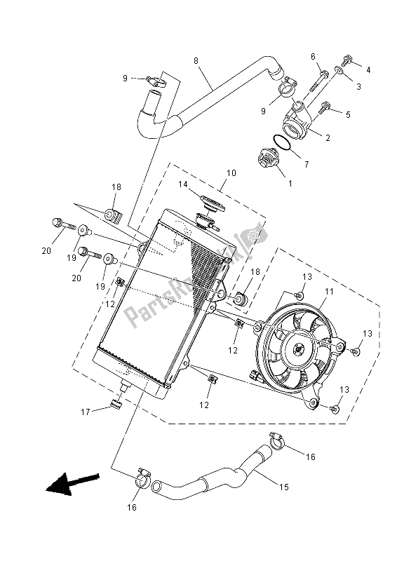 Toutes les pièces pour le Tuyau De Radiateur du Yamaha YFM 700R 2014