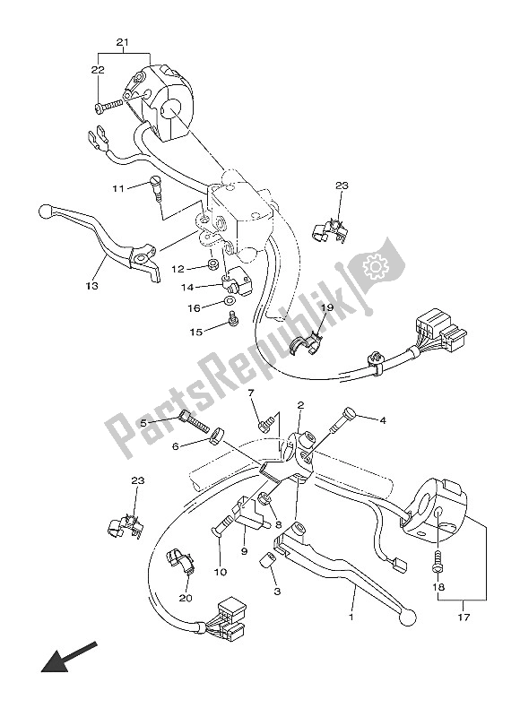 Tutte le parti per il Impugnatura Interruttore E Leva del Yamaha XVS 1300 CU 2016