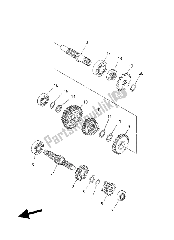 Toutes les pièces pour le Transmission du Yamaha TT R 50E 2011