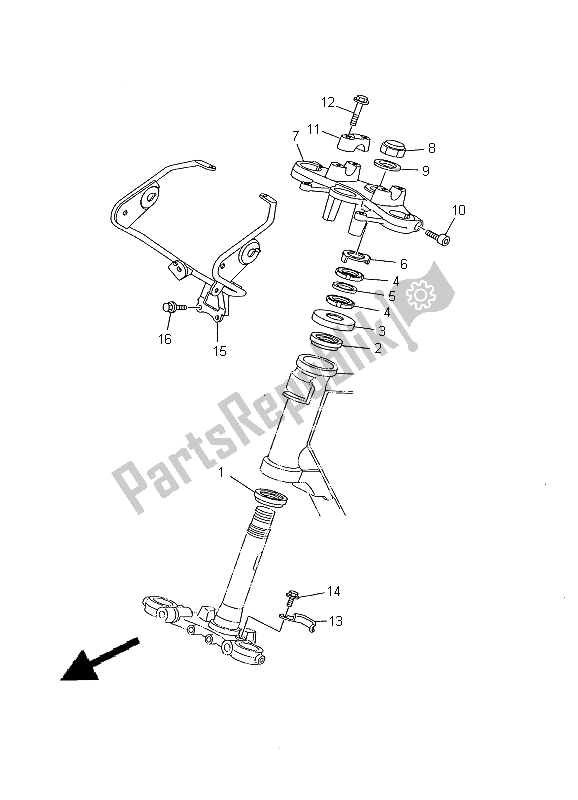 All parts for the Steering of the Yamaha SR 125 2000