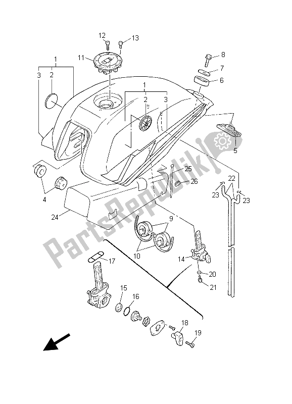 Wszystkie części do Zbiornik Paliwa Yamaha XJR 1300 2003