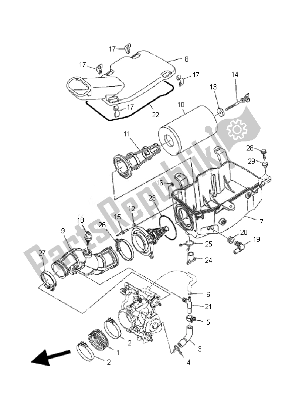 Wszystkie części do Wlot Yamaha YFM 700R 2007