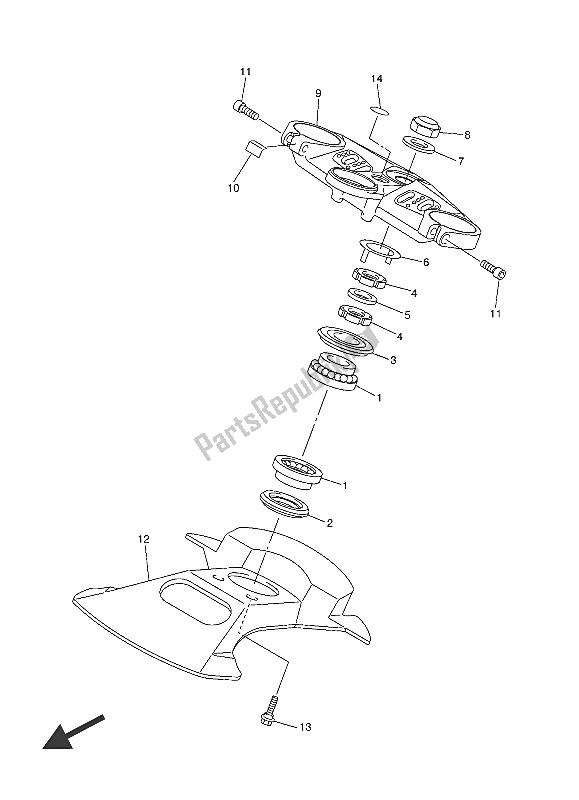 All parts for the Steering of the Yamaha FJR 1300 AS 2016