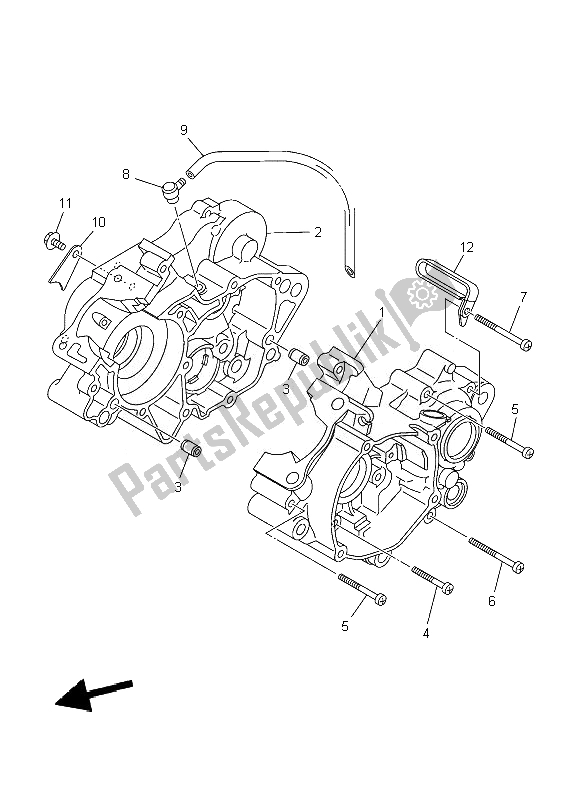 All parts for the Crankcase of the Yamaha YZ 85 SW LW 2010