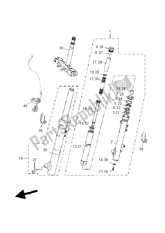 Tutte le parti per il Forcella Anteriore del Yamaha WR 125X 2011