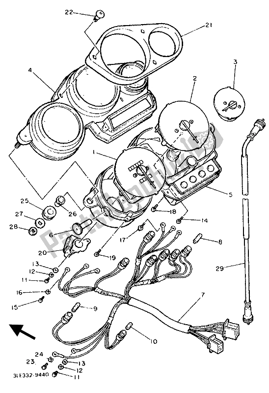 Toutes les pièces pour le Mètre du Yamaha FZR 1000 1993