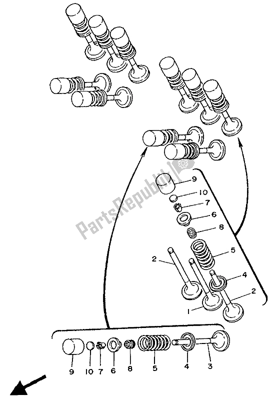 Todas las partes para Válvula de Yamaha TDM 850 1992