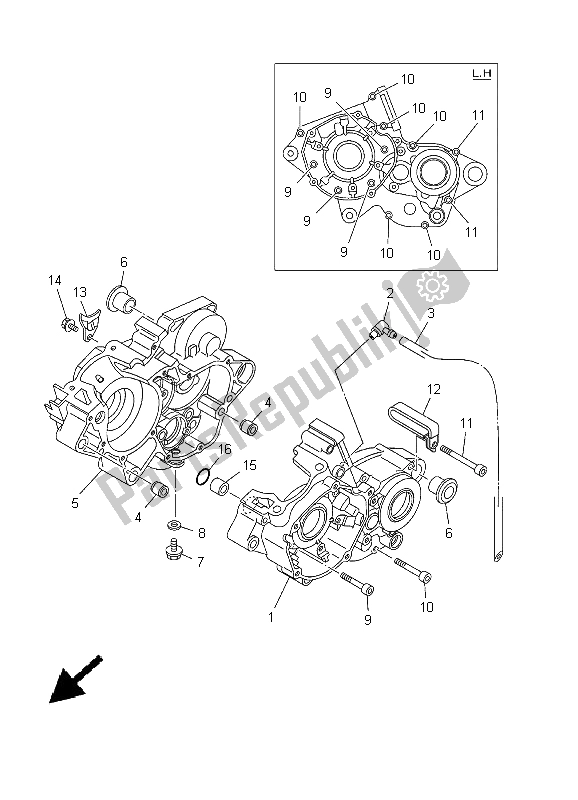 Todas as partes de Bloco Do Motor do Yamaha YZ 125 2003