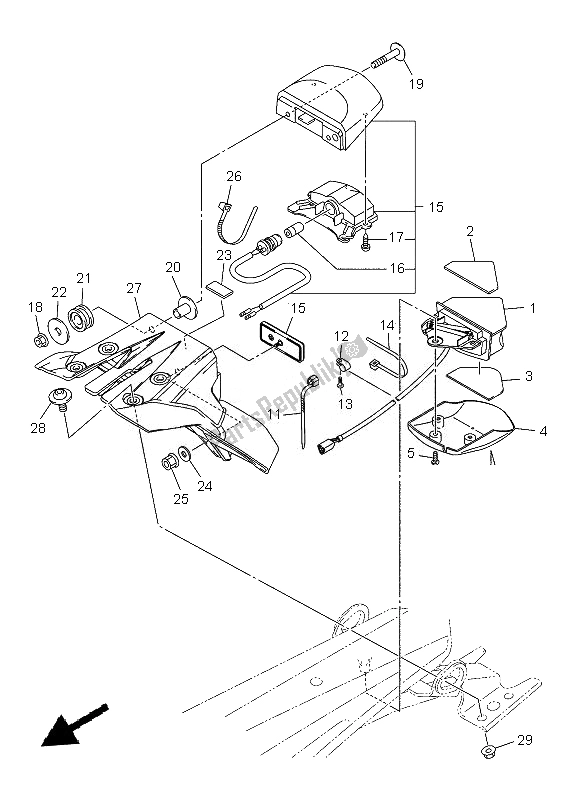 Toutes les pièces pour le Feu Arrière du Yamaha WR 450F 2013