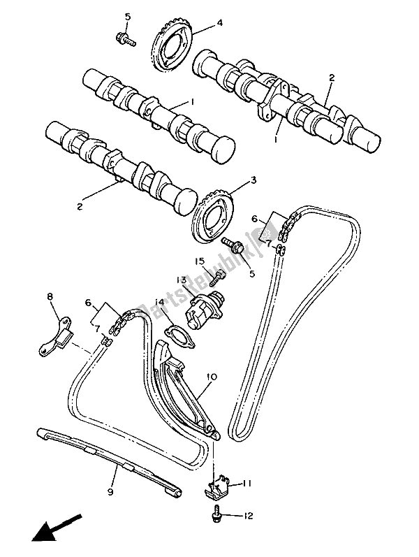 All parts for the Camshaft & Chain of the Yamaha XVZ 12 TD Venture Royal 1300 1988