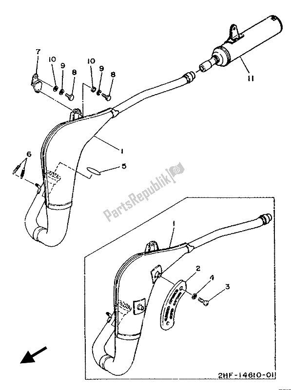 All parts for the Exhaust of the Yamaha YZ 80 LC 1992