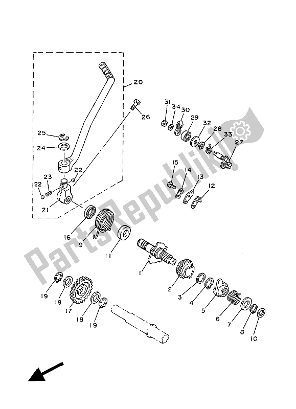 Toutes les pièces pour le Entrée du Yamaha XT 350 1988