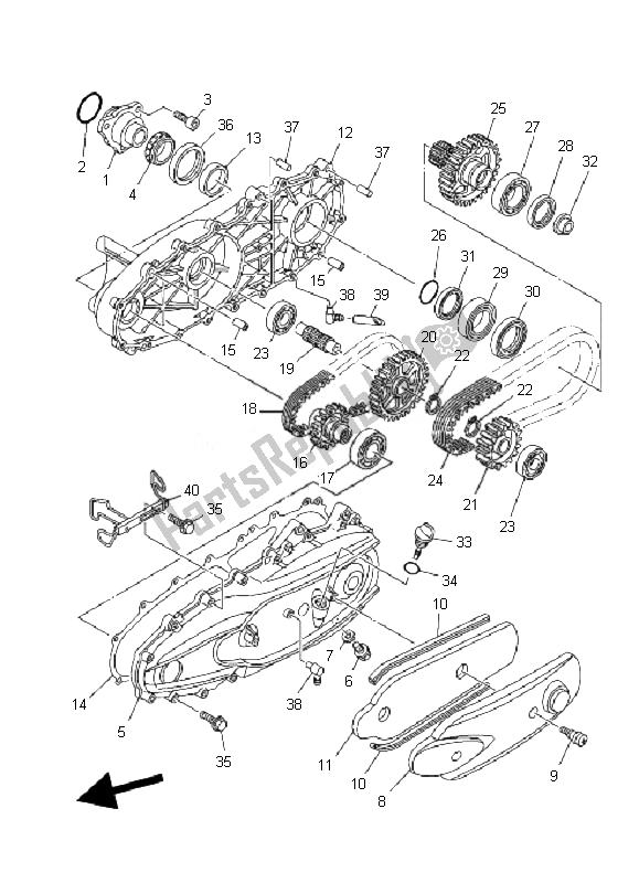 All parts for the Sub Transmission of the Yamaha XP 500A T MAX 2010