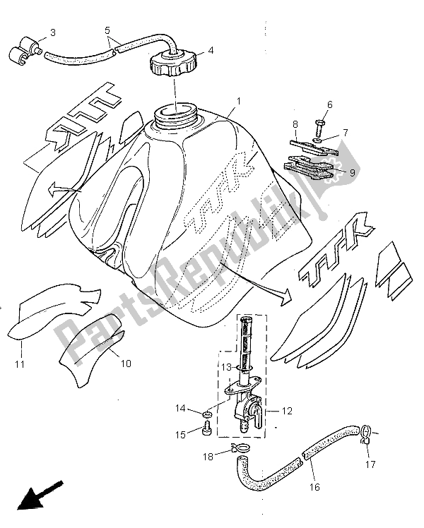 Toutes les pièces pour le Réservoir D'essence du Yamaha TT 600R 1999