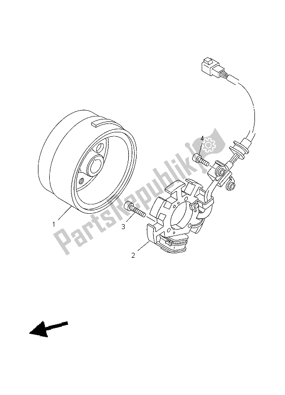 Todas as partes de Gerador do Yamaha TT R 125 SW LW 2009