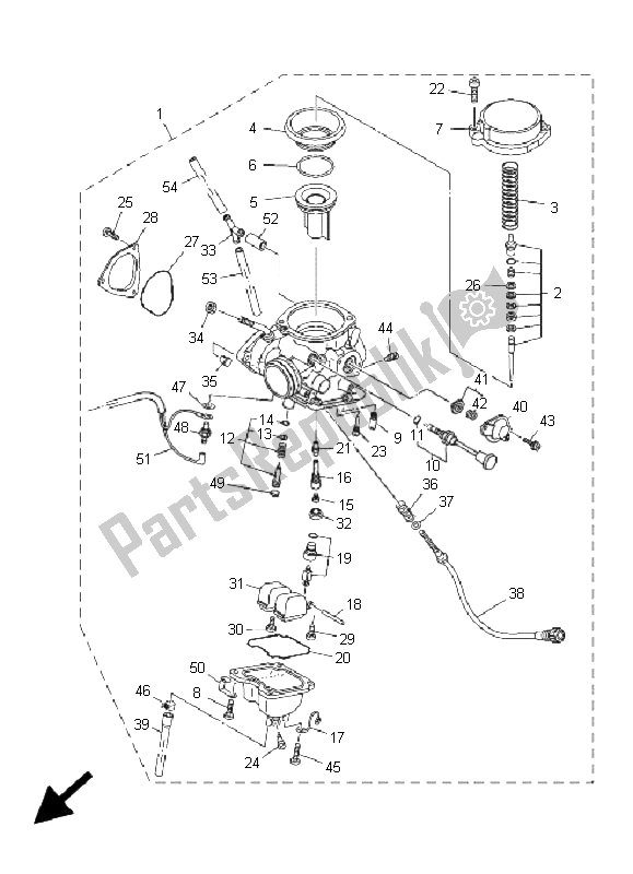 Tutte le parti per il Carburatore del Yamaha YFM 250R 2009