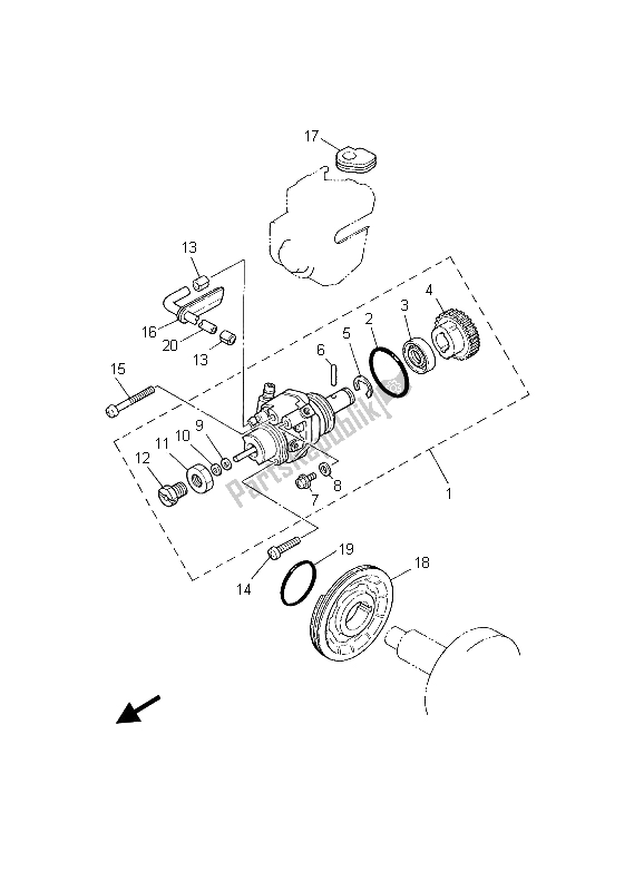 Tutte le parti per il Pompa Dell'olio del Yamaha PW 80 2003