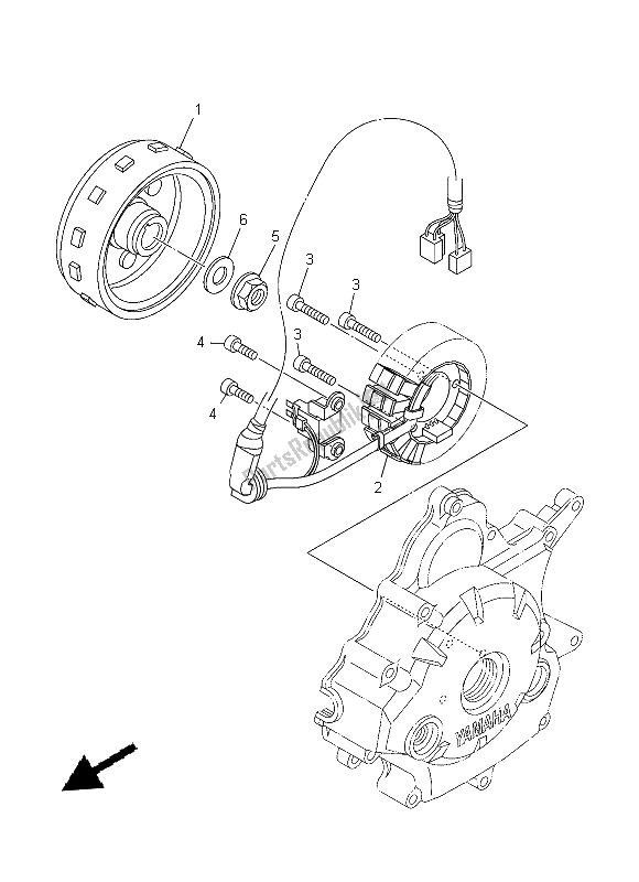 Alle onderdelen voor de Generator van de Yamaha T 135 FI Crypton X 2014
