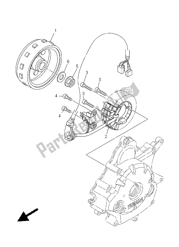 All parts for the Generator of the Yamaha T 135 FI Crypton X 2014