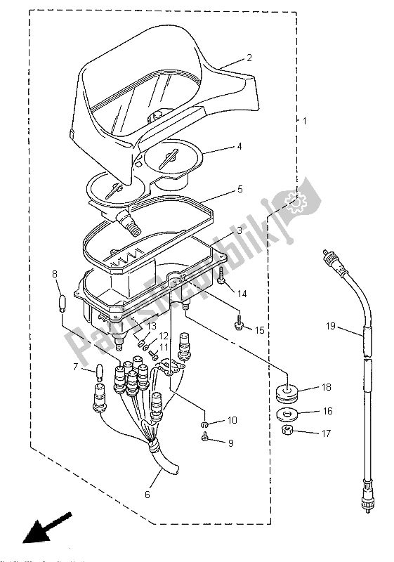 All parts for the Meter of the Yamaha XJ 600S 1999