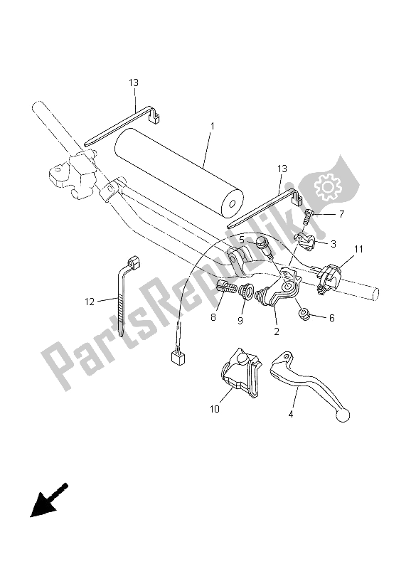 All parts for the Handle Switch & Lever of the Yamaha YZ 250 2005