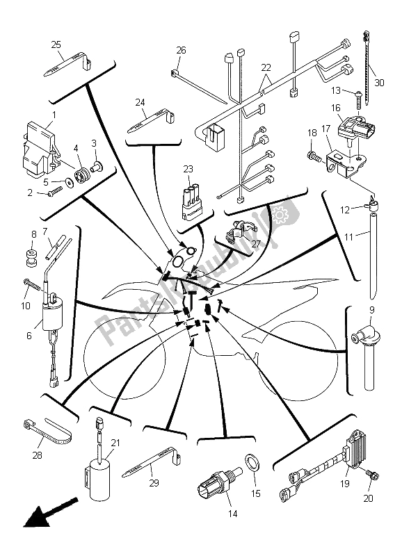 Tutte le parti per il Elettrico 1 del Yamaha YZ 450F 2012