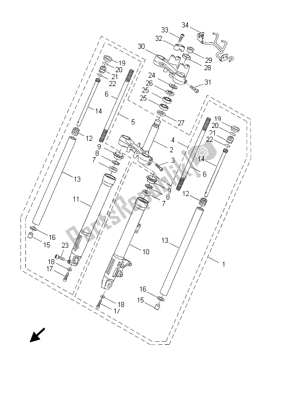 Tutte le parti per il Forcella Anteriore del Yamaha DT 50R SM 2005