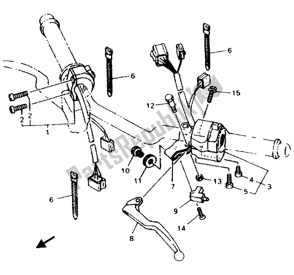 Tutte le parti per il Impugnatura Interruttore E Leva del Yamaha XJ 600N 1994