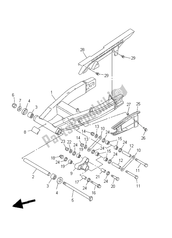 All parts for the Rear Arm of the Yamaha FZS 1000 Fazer 2002