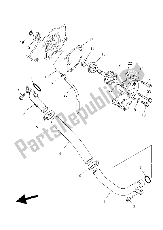 All parts for the Water Pump of the Yamaha YFM 700 Fwad Grizzly 4X4 2014