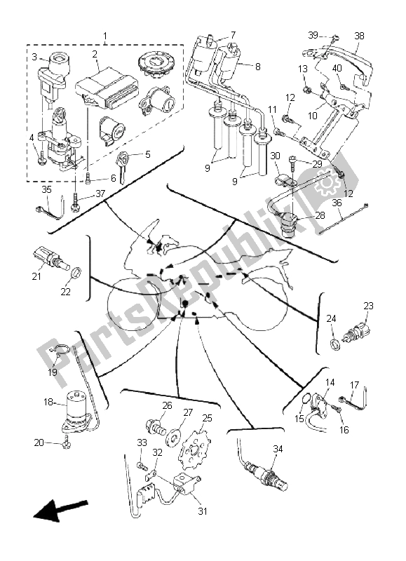 Tutte le parti per il Elettrico 1 del Yamaha FJR 1300A 2006