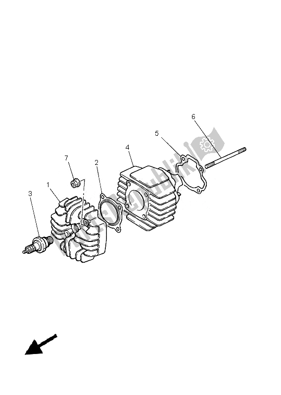 All parts for the Cylinder of the Yamaha PW 50 2013