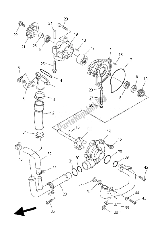 Toutes les pièces pour le Pompe à Eau du Yamaha FZ1 SA Fazer 1000 2007